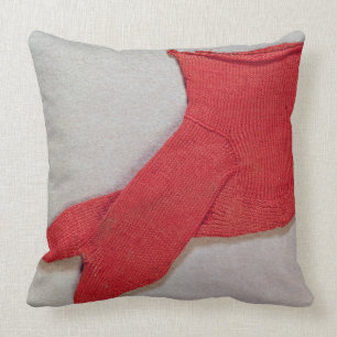 Sock, one of a pair from Egypt, Egypto-Roman perio Throw Pillow