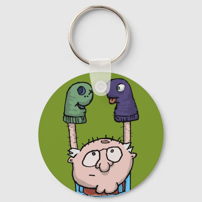 Sock Puppet Conspiracy Keychain (Front)