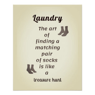 Sock Searching Delight Laundry Day  Poster