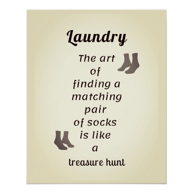 Sock Searching Delight Laundry Day  Poster (Front)