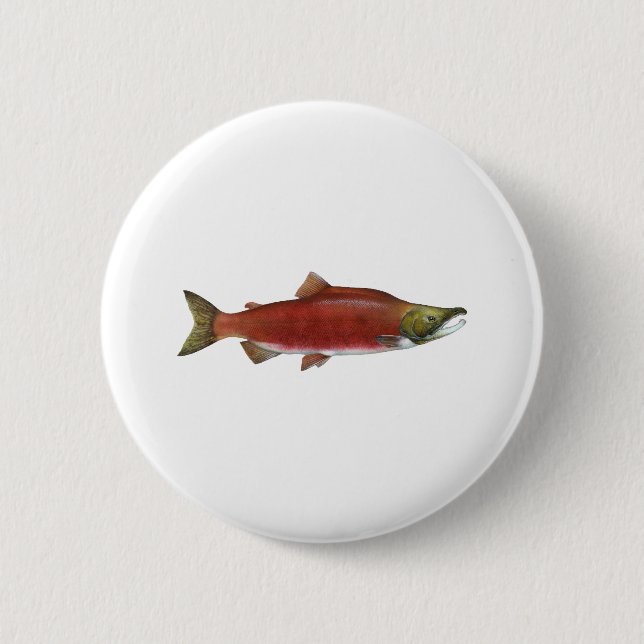 Sockeye Salmon 2 Inch Round Button (Front)