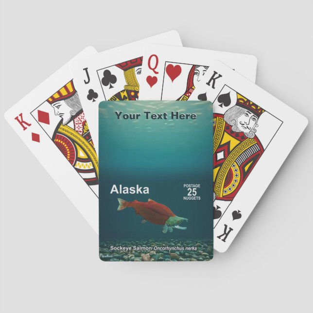 Sockeye Salmon - Alaska Postage Playing Cards (Back)