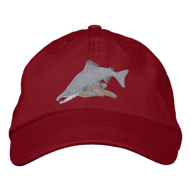 Sockeye Salmon Embroidered Hat (Front)