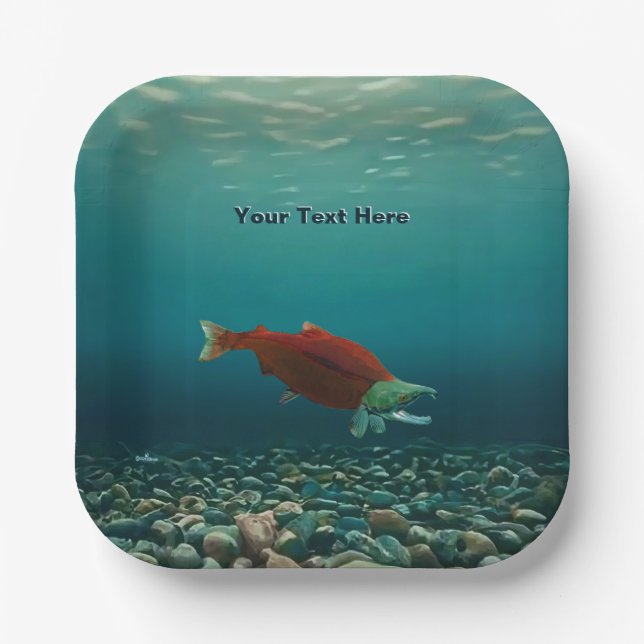 Sockeye Salmon Paper Plate (Front)