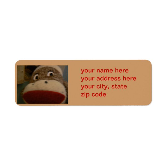 sockmonkey address label (Front)