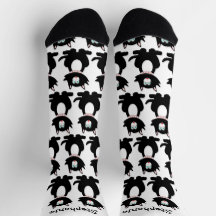 Socks Black Cat Design