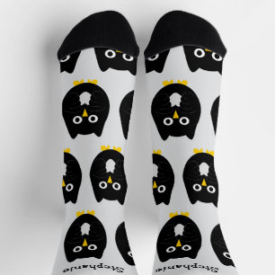 Socks Black Owl Design