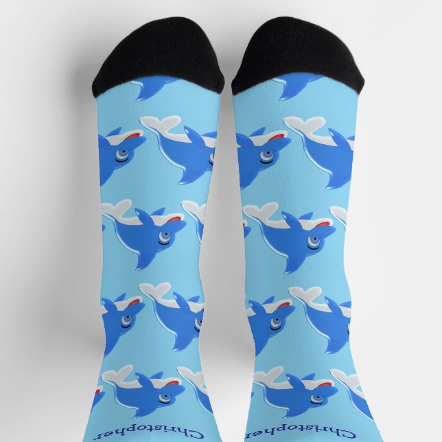 Socks Blue Dolphin Design (Top)