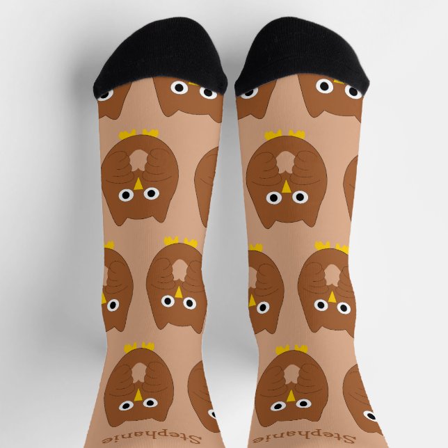 Socks Brown Owl Design (Top)