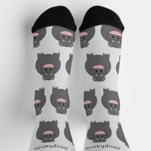 Socks Hippopotamus Design