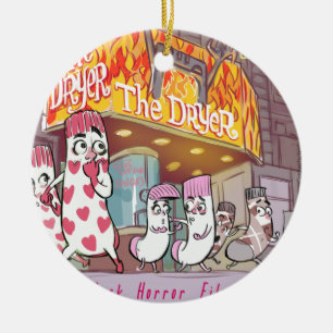 Socks Horror Films The Dryer Funny Ceramic Ornament
