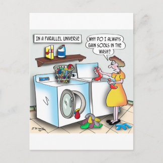 Socks in a Parallel Universe Postcard
