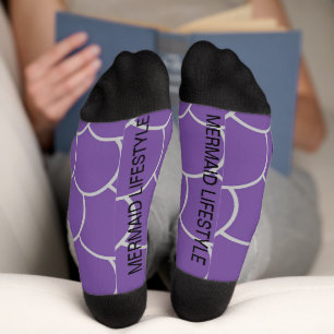 socks mermaid purple