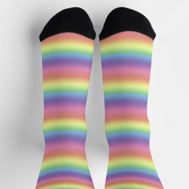 Socks - Pastel Rainbow Stripes (Top)