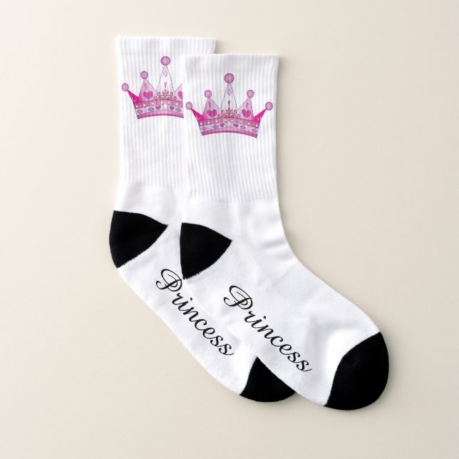 Socks - Princess Pink Crown (Pair)