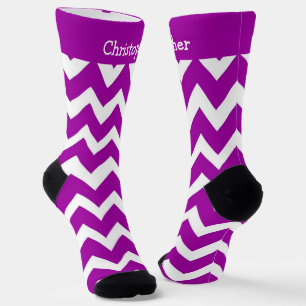Socks Purple Zig Zag Design