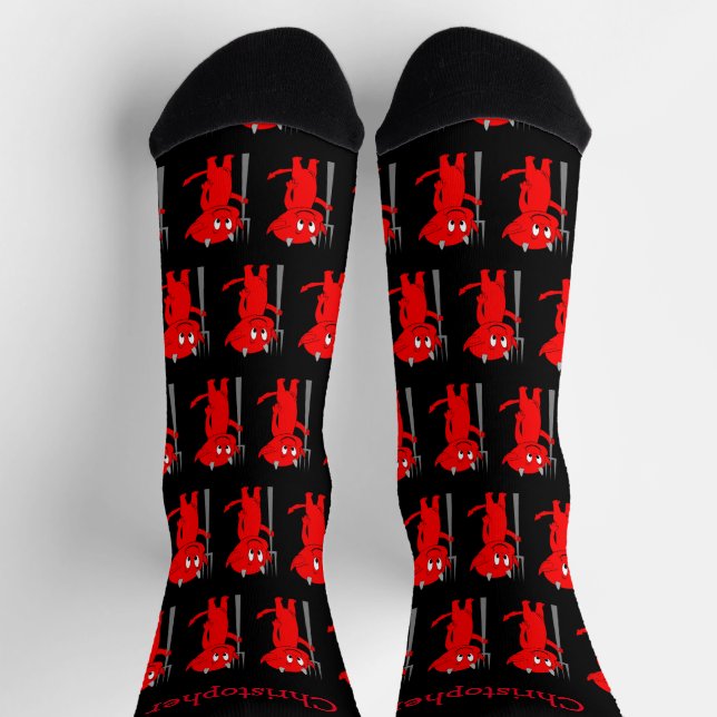 Socks Red Devil Design (Top)