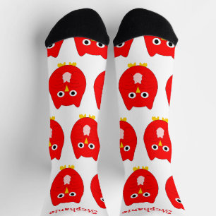 Socks Red Owl Design