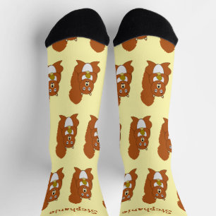 Socks Red Squirrel Design