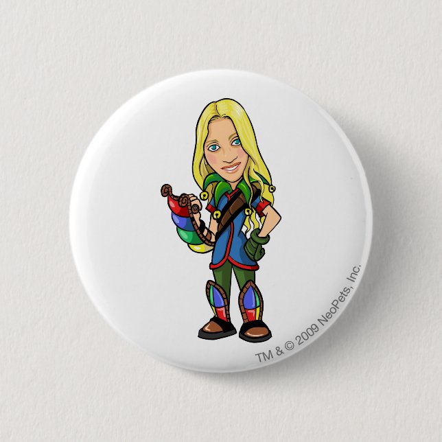 Socktastic Roo Island Staff Player 2 Inch Round Button (Front)