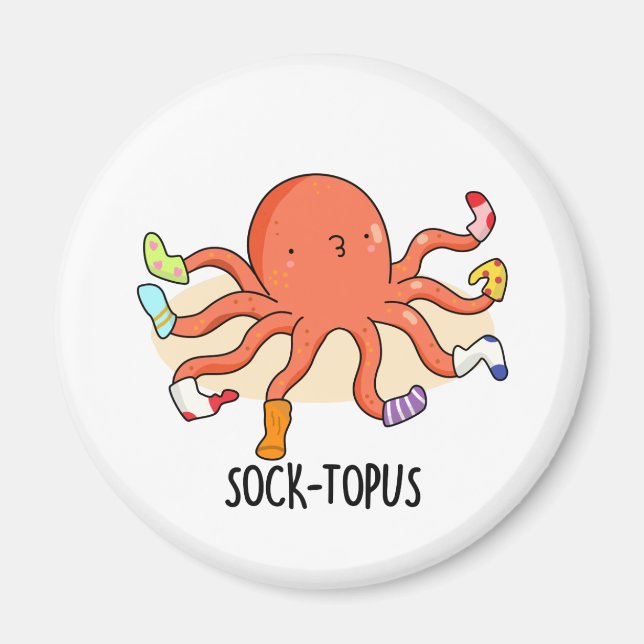 Socktopus Funny Octopus With Socks Pun  Magnet (Front)