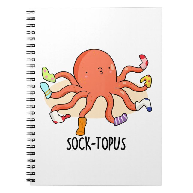 Socktopus Funny Octopus With Socks Pun  Notebook (Front)