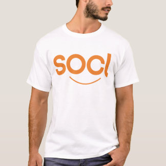 socl t-shirt white/orange