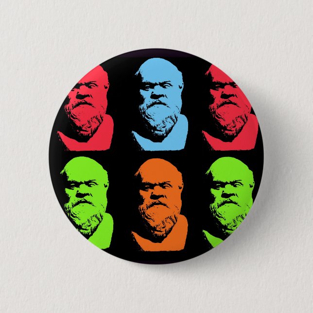 Socrates Collage 2 Inch Round Button (Front)