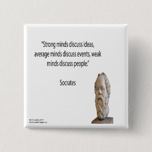 Socrates & Famous "Minds" Quote 2 Inch Square Button