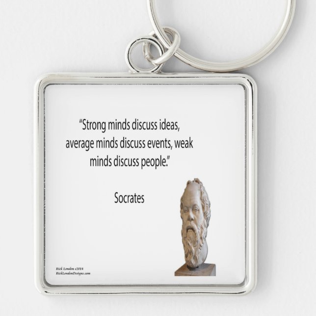 Socrates & Famous "Minds" Quote Keychain (Front)
