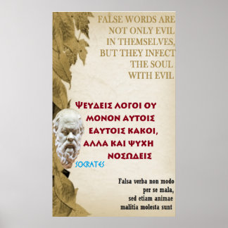 Socrates famous quote – False words Poster