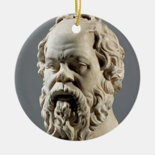 Socrates, marble head, copy from a bronze from the ceramic ornament