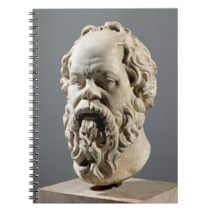 Socrates, marble head, copy from a bronze from the notebook