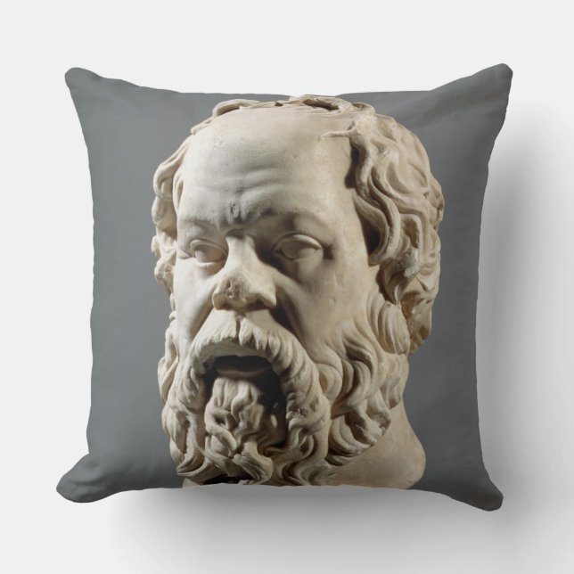 Socrates, marble head, copy from a bronze from the throw pillow (Front)