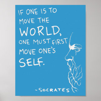 Socrates' "Move The World" Quote Poster (Blue)