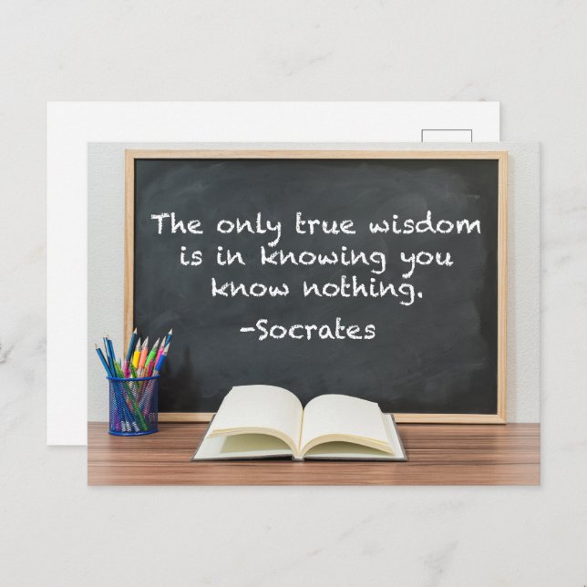 Socrates on True Wisdom Philosophy Quote Postcard (Front/Back)