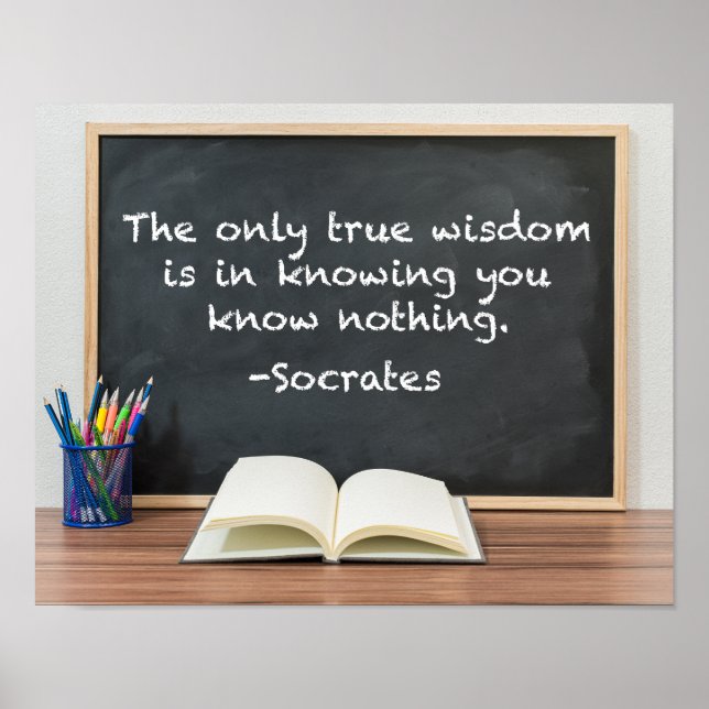 Socrates on True Wisdom Philosophy Quote Poster (Front)