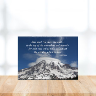 Socrates Philosophical Quote Mount Rainier Photo Block