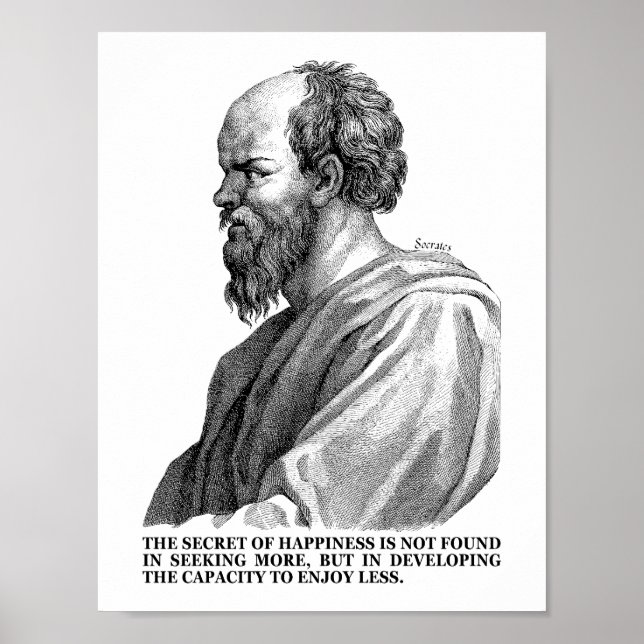 Socrates Quote About Happiness Poster (Front)