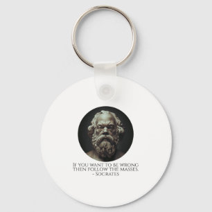 Socrates Quote On How To Be Wrong - Ancient Greek  Keychain
