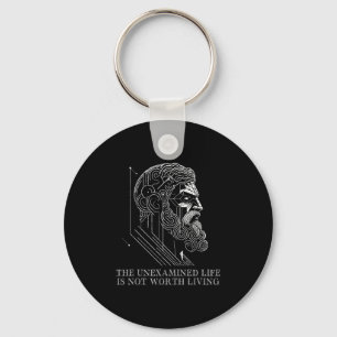 Socrates Quote Stoicism Saying Unexamined Life Phi Keychain