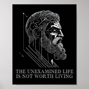 Socrates Quote Stoicism Saying Unexamined Life Phi Poster