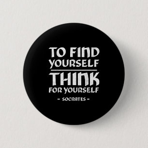 Socrates Self Awareness Stoicism Quote Greek Philo 2 Inch Round Button