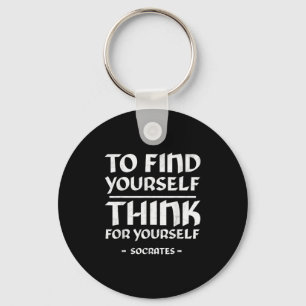 Socrates Self Awareness Stoicism Quote Greek Philo Keychain