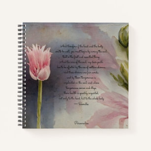 Socrates Soul Health Citation Pink Flower Journal
