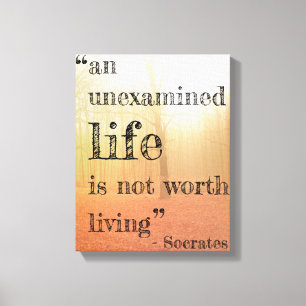 Socrates' "Unexamined Life" Quote Canvas (Autumn)