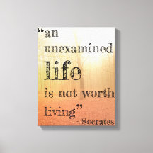 Socrates'  "Unexamined Life" Quote Canvas (Autumn)