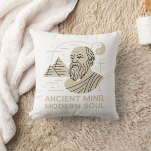 Socrates Vibes Ancient Mind Modern Soul Philosophe Throw Pillow