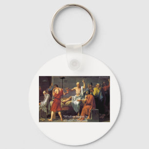 Socrates "Wisdom/Wonder" Quote Gifts Tees & Cards Keychain
