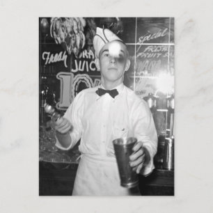 Soda Jerk, 1930s Postcard